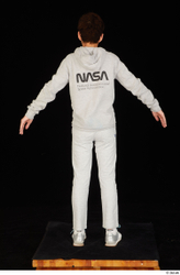 Whole Body Man White Sports Sweatsuit Slim Standing Studio photo references